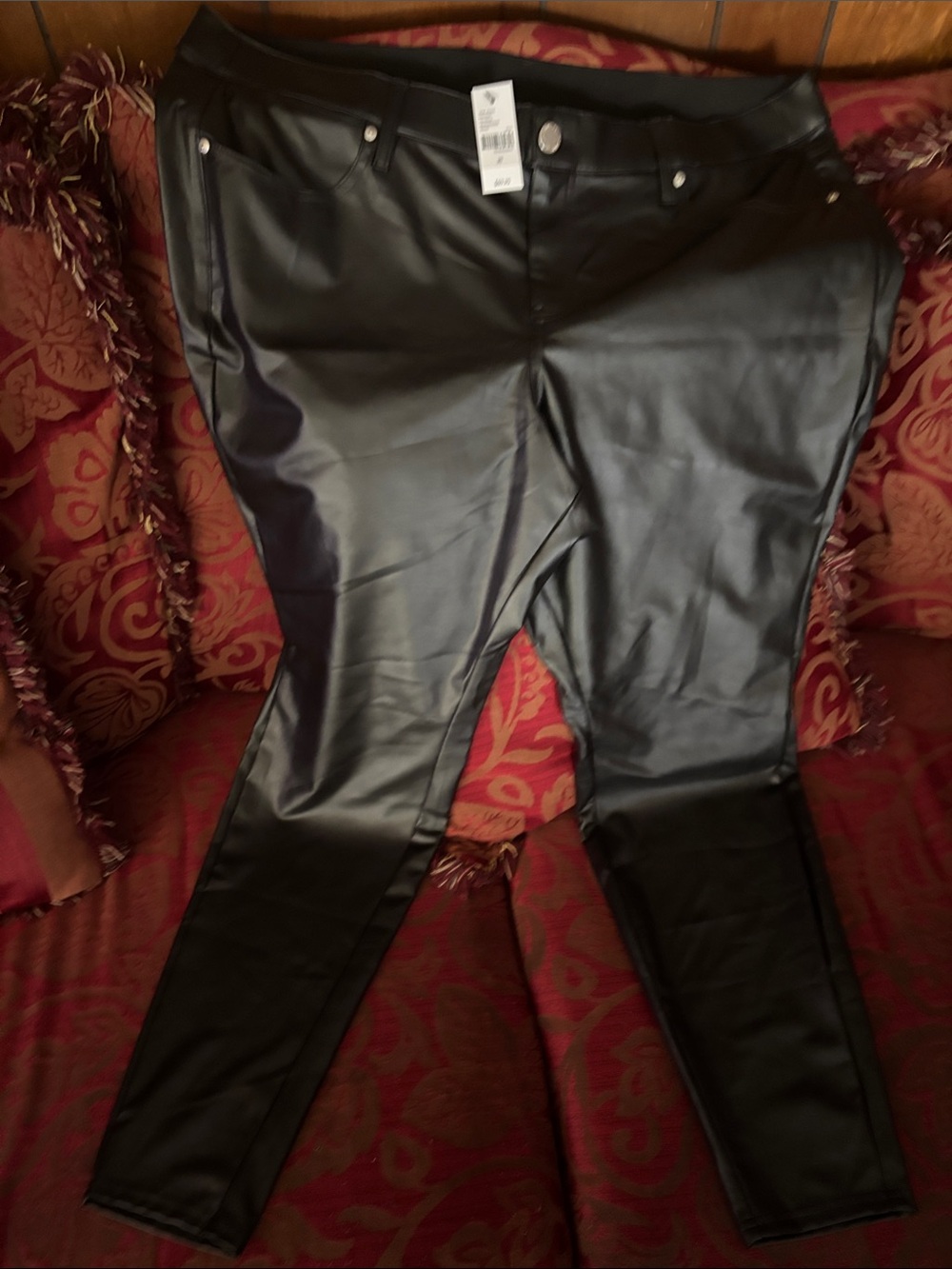 Lane Bryant Black Faux Leather Jeggings